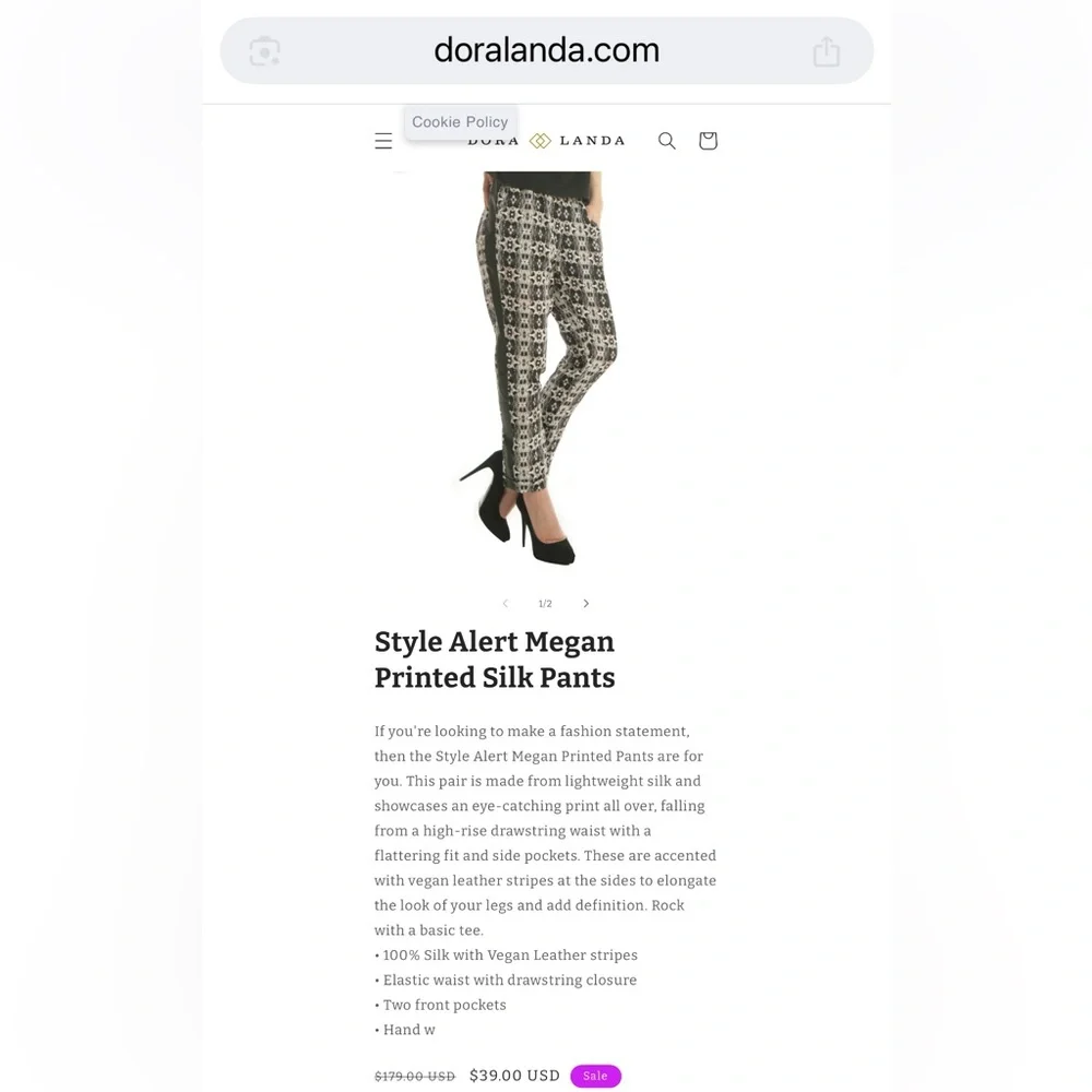 DORA LANDA Silk Ikat Print Wide Leg Trousers - Picture 14 of 16